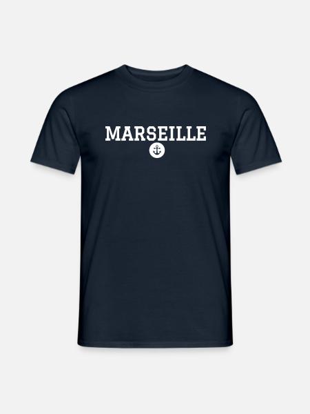 Marseille anchor medallion - Men's T-Shirt - navy