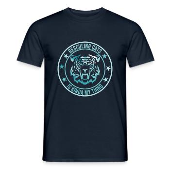 ANIMAL RESCUE ANIMAL AID - Men's T-Shirt - navy - Front - AI Model Male 178 light (178cm)