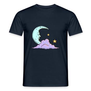 Pastelle Mond - Männer T-Shirt - Navy - Vorne - AI Model Male 178 light (178cm)