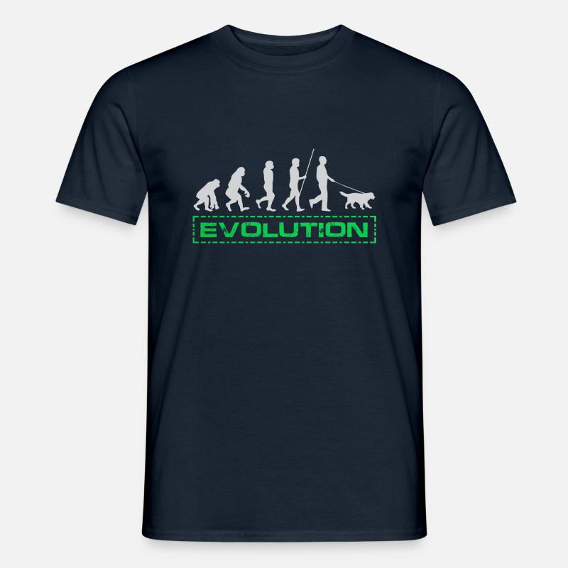 HUNDE EVOLUTION! Lustiges Hunde T-Shirt - Männer T-Shirt - Navy