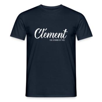 Clément une légende Cadeau T shirt Clement - T-shirt homme - marine - Devant - AI Model Male 178 light (178cm)