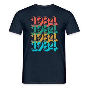 Geburtstag 1984 Retro 1984 geboren Jahr 1984 - Männer T-Shirt - Navy - Vorne - AI Model Male 178 light (178cm)