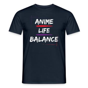 Anime Life Balance - T-shirt homme - marine - Devant - AI Model Male 178 light (178cm)