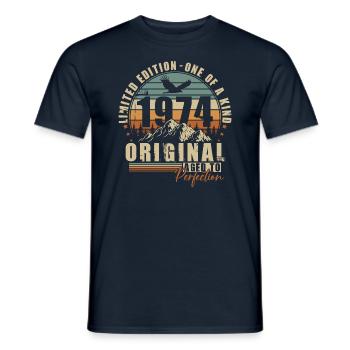 Original 1974 Vintage Vintage Birthday Gift - Men's T-Shirt - navy - Front - AI Model Male 178 light (178cm)