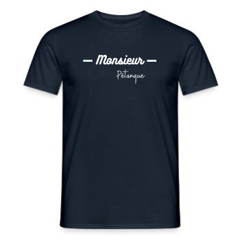 Monsieur pétanque - T-shirt homme - marine - Devant - AI Model Male 178 light (178cm)