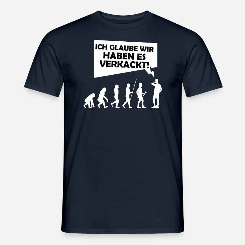 Evolution Verkackt - Männer T-Shirt - Navy
