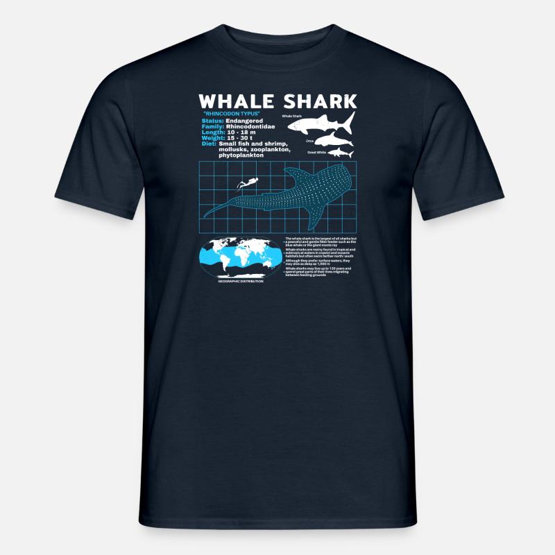 Walhai Datenblatt - Männer T-Shirt - Navy