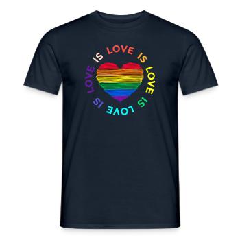 Love is equal. Liebe kennt kein Geschlecht. Spruch - Männer T-Shirt - Navy - Vorne - AI Model Male 178 light (178cm)