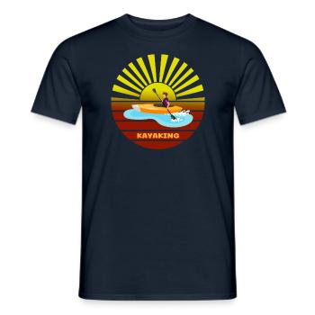 kayaking coucher de soleil vintage - T-shirt homme - marine - Devant - AI Model Male 178 light (178cm)