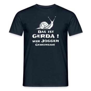 Das ist Gerda Wir joggen gemeinsam, Laufen, Rennen - Männer T-Shirt - Navy - Vorne - AI Model Male 178 light (178cm)
