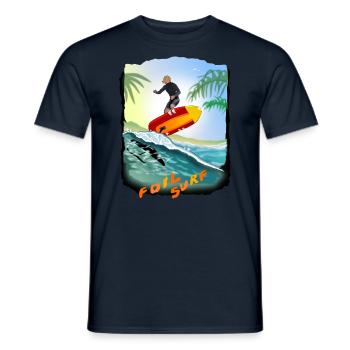 foil surf - foil surfing - foilsurfing - Men's T-Shirt - navy - Front - AI Model Male 178 light (178cm)