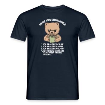 Lustiger Bär Stimmung Kaffee Büro Geschenk Fun - Männer T-Shirt - Navy - Vorne - AI Model Male 178 light (178cm)