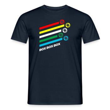 Box Box Box Grand Prix Tyre Compound Options - Men's T-Shirt - navy - Front - AI Model Male 178 light (178cm)