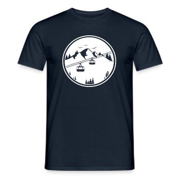 Cable car Gondola Cable car in front of Bergen Cable car operator - Men's T-Shirt - navy - Front - AI Model Male 178 light (178cm)