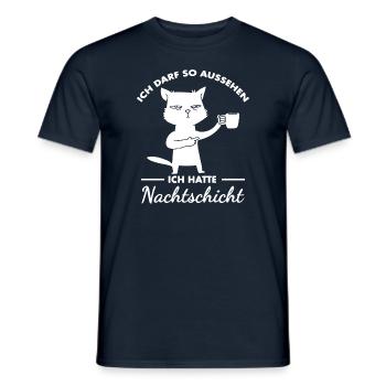Nachtschicht, Schichtdienst, Nachtdienst, Funshirt - Männer T-Shirt - Navy - Vorne - AI Model Male 178 light (178cm)