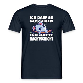 Nachtschicht, Schichtdienst, Nachtdienst, Funshirt - Männer T-Shirt - Navy - Vorne - AI Model Male 178 light (178cm)