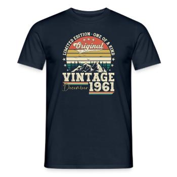 Original December 1961 61st birthday gift - Men's T-Shirt - navy - Front - AI Model Male 178 light (178cm)