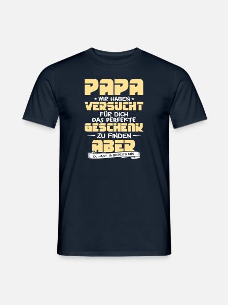 Papa Vater bester Geschenk Spruch Funshirt cool - Männer T-Shirt - Navy