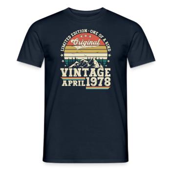 45e anniversaire homme Original April Né en 1978 - T-shirt homme - marine - Devant - AI Model Male 178 light (178cm)