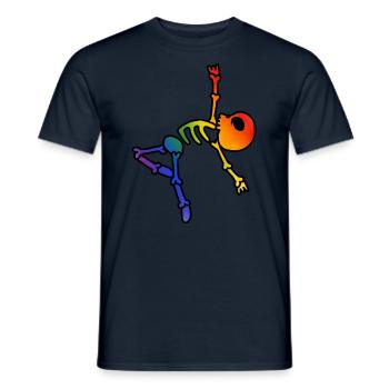 Dancing Skeletons Rainbow LGBT Pride Month - Men's T-Shirt - navy - Front - AI Model Male 178 light (178cm)