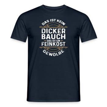 Dicker Bauch, Feinkostgewölbe, Feinschmecker, Fun - Männer T-Shirt - Navy - Vorne - AI Model Male 178 light (178cm)