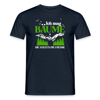 Ich mag Bäume! Lustiger Spruch Wald Natur Funshirt - Männer T-Shirt - Navy - Vorne - AI Model Male 178 light (178cm)