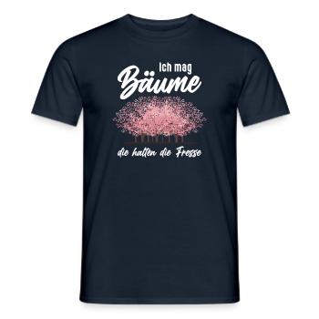 Ich mag Bäume! Lustiger Spruch Wald Natur Funshirt - Männer T-Shirt - Navy - Vorne - AI Model Male 178 light (178cm)