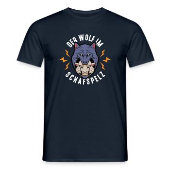 Wolf im Schafspelz, Wölfe, Rudel, Geschenkidee - Männer T-Shirt - Navy - Vorne - AI Model Male 178 light (178cm)