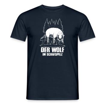 Der Wolf im Schafspelz, Geschenkidee, Funshirt - Männer T-Shirt - Navy - Vorne - AI Model Male 178 light (178cm)