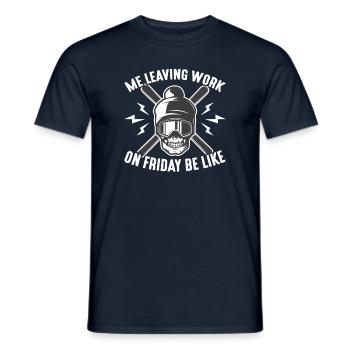Quitter le travail le vendredi, Après, Ski, Alpes - T-shirt homme - marine - Devant - AI Model Male 178 light (178cm)