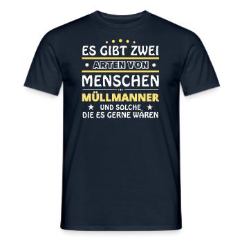 Müllmänner Geschenk - zwei Arten von... Design - Männer T-Shirt - Navy - Vorne - AI Model Male 178 light (178cm)