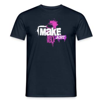 MAKE ART NOT WAR | STREETWARE - Männer T-Shirt - Navy - Vorne - AI Model Male 178 light (178cm)