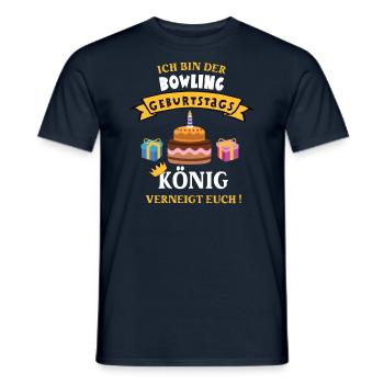 Bowling König Geburtstag Spieler Trainer Geb - Männer T-Shirt - Navy - Vorne - AI Model Male 178 light (178cm)
