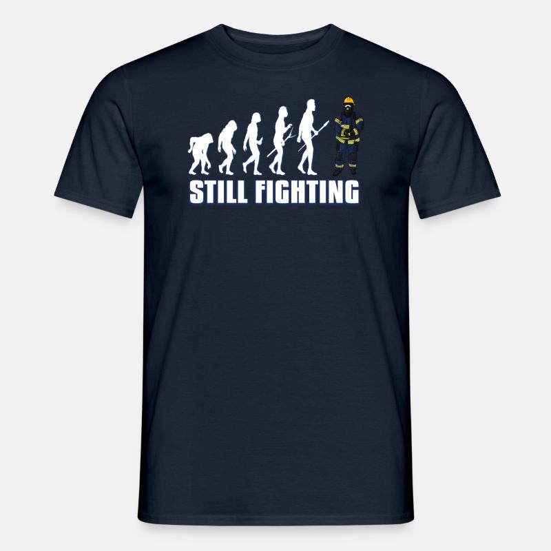 Evolution Feuerwehrmann - Männer T-Shirt - Navy