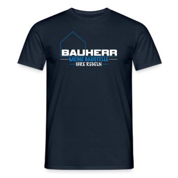 Bauherr meine Baustelle ihre Regeln - Männer T-Shirt - Navy - Vorne - AI Model Male 178 light (178cm)