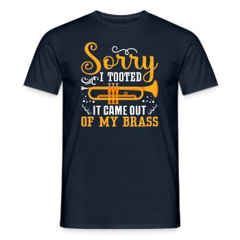 Désolé j’ai tooted drôle cuivre saxophoniste saxophone - T-shirt homme - marine - Devant - AI Model Male 178 light (178cm)