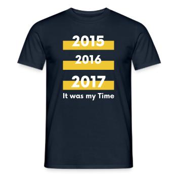 It was my Time 2015-2017 - Men's T-Shirt - navy - Front - AI Model Male 178 light (178cm)