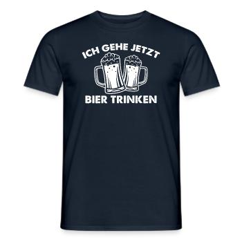 Bier trinken Saufen Party Urlaub Feiern Alkohol - Männer T-Shirt - Navy - Vorne - AI Model Male 178 light (178cm)