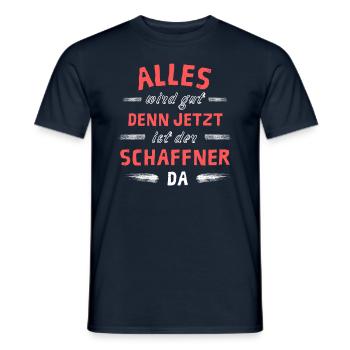 Alles wird gut denn jetzt ist der Schaffner da - Männer T-Shirt - Navy - Vorne - AI Model Male 178 light (178cm)