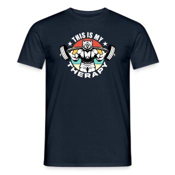 Entraînement, Fitness, Gym, Entraînement, Sports, Fun - T-shirt homme - marine - Devant - AI Model Male 178 light (178cm)