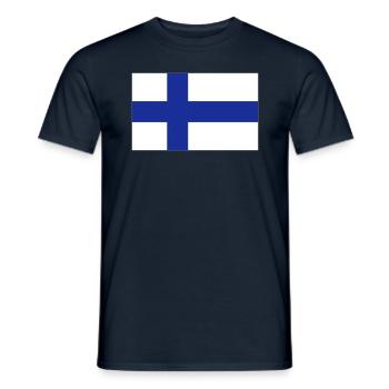 Nationalflagge von Finnland - Männer T-Shirt - Navy - Vorne - AI Model Male 178 light (178cm)