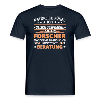 Ich führe Selbstgespräche - Forscher Edition - Männer T-Shirt - Navy - Vorne - AI Model Male 178 light (178cm)
