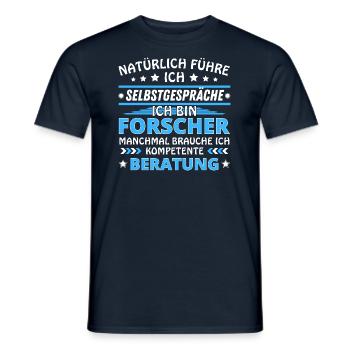 Ich führe Selbstgespräche - Forscher Edition - Männer T-Shirt - Navy - Vorne - AI Model Male 178 light (178cm)