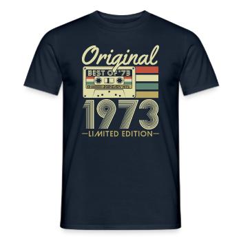 Original 1973 vintage vintage anniversaire rétro - T-shirt homme - marine - Devant - AI Model Male 178 light (178cm)