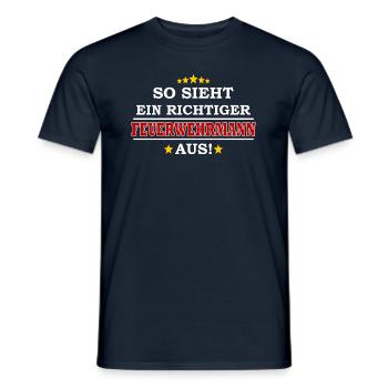 Firefighter outfit funny firefighter - Men's T-Shirt - navy - Front - AI Model Male 178 light (178cm)