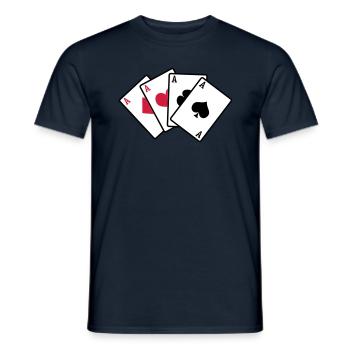 poker cards - Männer T-Shirt - Navy - Vorne - AI Model Male 178 light (178cm)