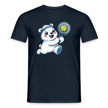Joueur de tennis Polar Bear - Humour amusant sur le - T-shirt homme - marine - Devant - AI Model Male 178 light (178cm)