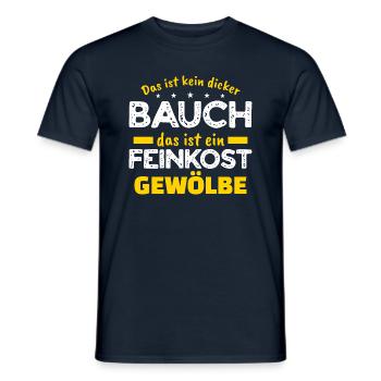 Dicker Bauch, Feinkostgewölbe, Feinschmecker, Fun - Männer T-Shirt - Navy - Vorne - AI Model Male 178 light (178cm)