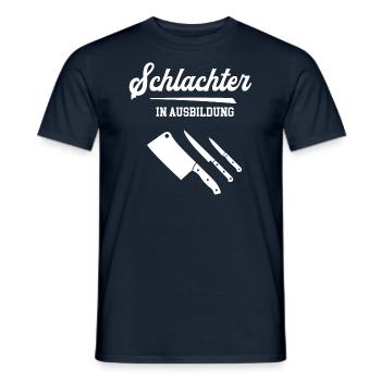 Schlachter in Ausbildung Metzger Fleischer Azubi - Männer T-Shirt - Navy - Vorne - AI Model Male 178 light (178cm)