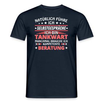 Ich führe Selbstgespräche - Tankwart Edition - Männer T-Shirt - Navy - Vorne - AI Model Male 178 light (178cm)